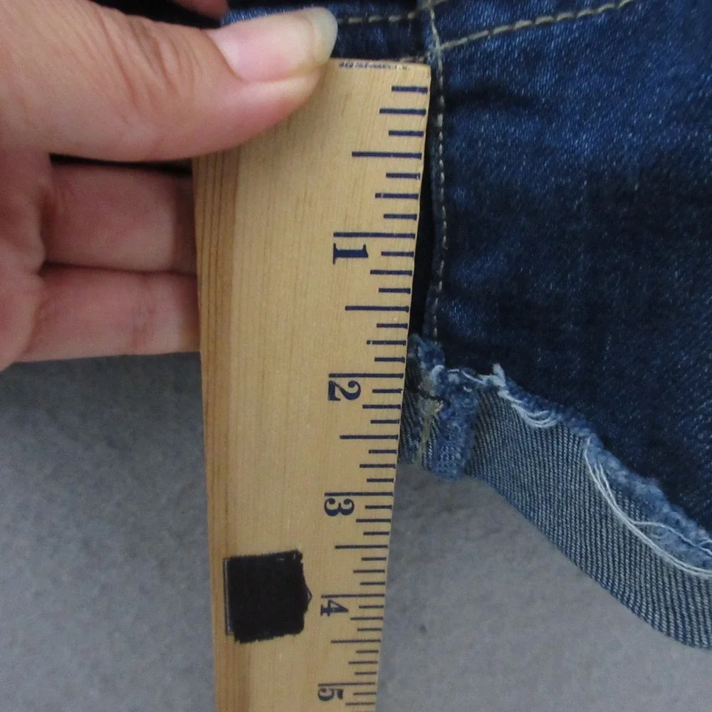 True Religion Jean Shorts Women 33 Jennie Curvy High Rise Cuff‎ Fray Hem Comfort